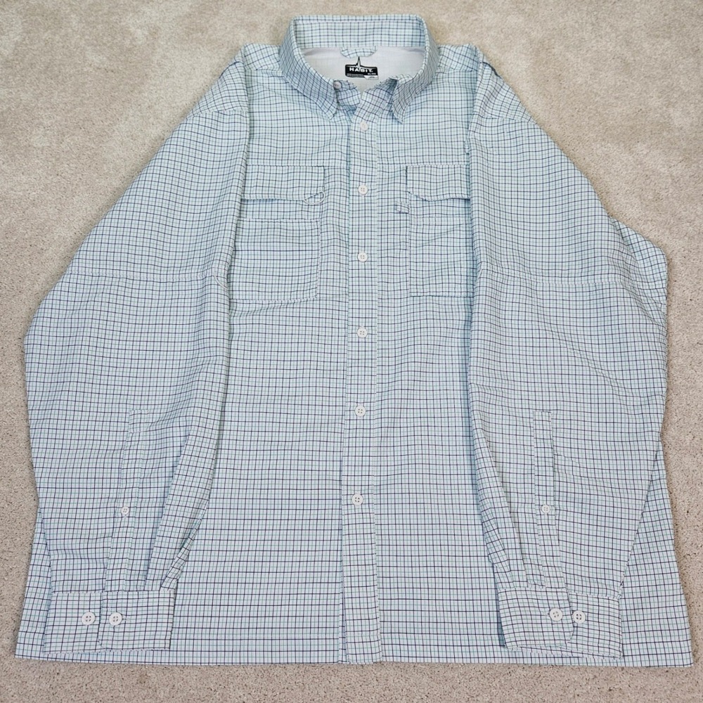 Habit Mens Dockside Check Mint Leaf Long Sleeve Fishing Shirt XL Solar-Factor 40